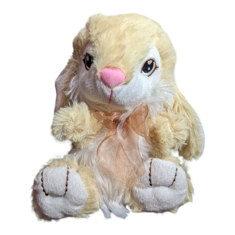 Hoppy Hopster  - 7" Lop Ear Bunny Rabbit - Cute Pink Nose - Preowned Good Cond